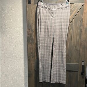 Lane Bryant Tall Plaid Boot Cut Pants - Gray Red and Black.